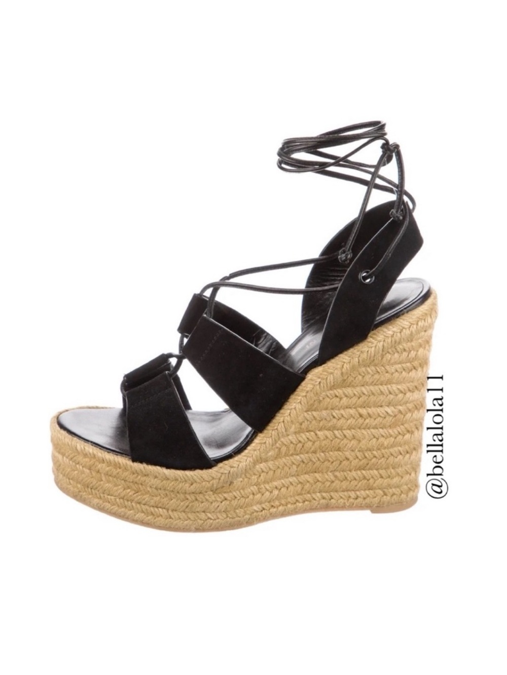 AUTHENTIC YSL SUEDE LACE UP WEDGES - Picture 14 of 15